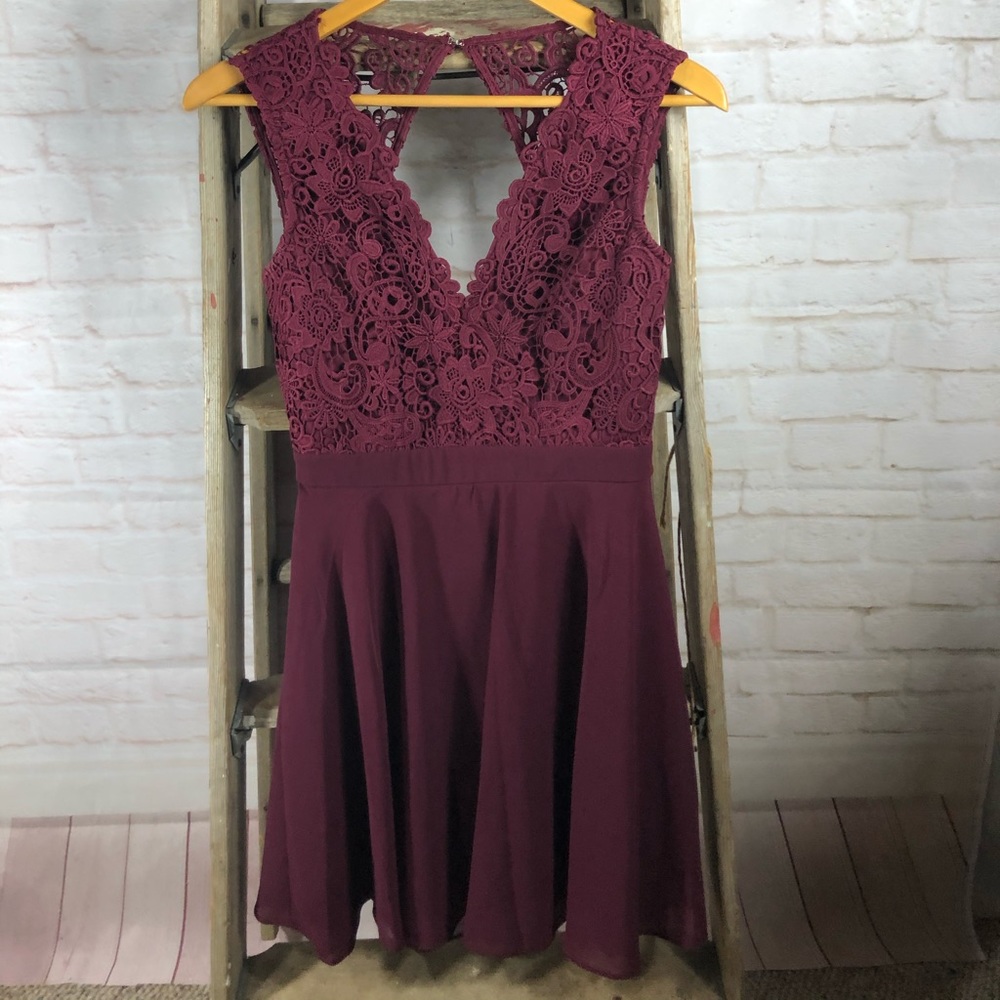 Lulus Deep V-Neck Dress